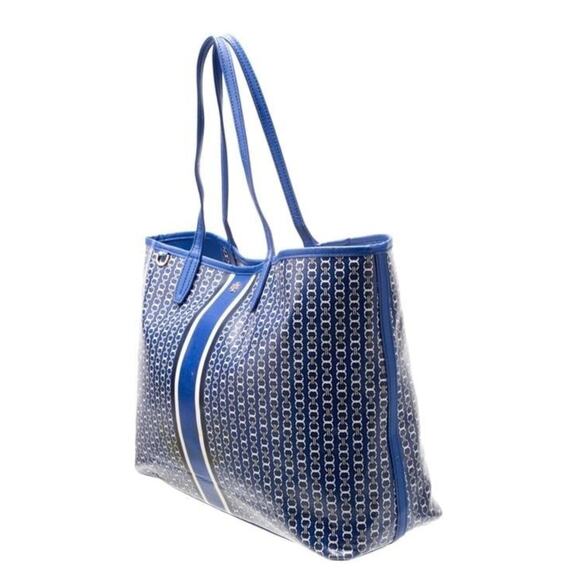 Tory Burch Blue Gemini Link Gold-tone Hardware XL Tote (TBXX116) - Picture 2 of 5